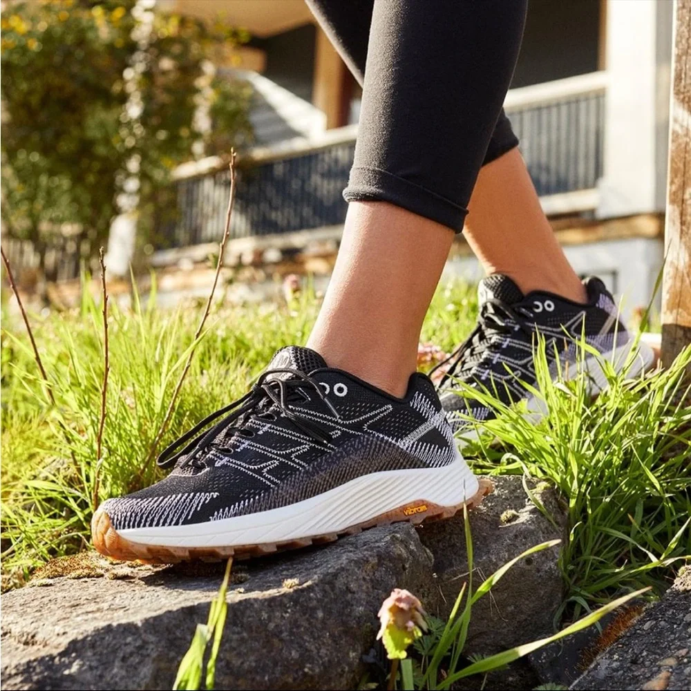 MERRELL Moab Flight Solution DYE Black White Outdoor Trail Running Sneaker - Picture 1 of 10